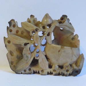 Scarce find vintage Chinese soapstone exquisitely hand carved