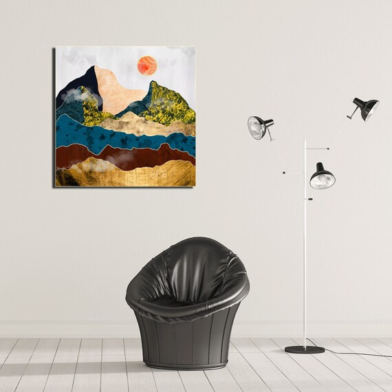 Mountain View, Digital Art, Abstract Art Design, Ukiyo-e, Abstract