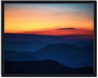 Sunset Print, Sunrise Prints, Home Decor, Wall Art Print, Oil paint, Canvas, Digital Download, Art Design, 16x20, 18x24, Graphic Design,#154