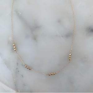 Infinity Necklace, Gold Bead Necklace, 14k Gold Necklace, Dainty Gold Choker, Gold Bead Choker, Dainty Gold Layering Necklace, Layer Choker