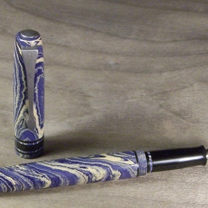 Fountain pen in hard rubber and Damascus steel, Bock nib image 4