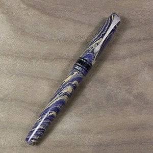 Fountain pen in hard rubber and Damascus steel, Bock nib image 2