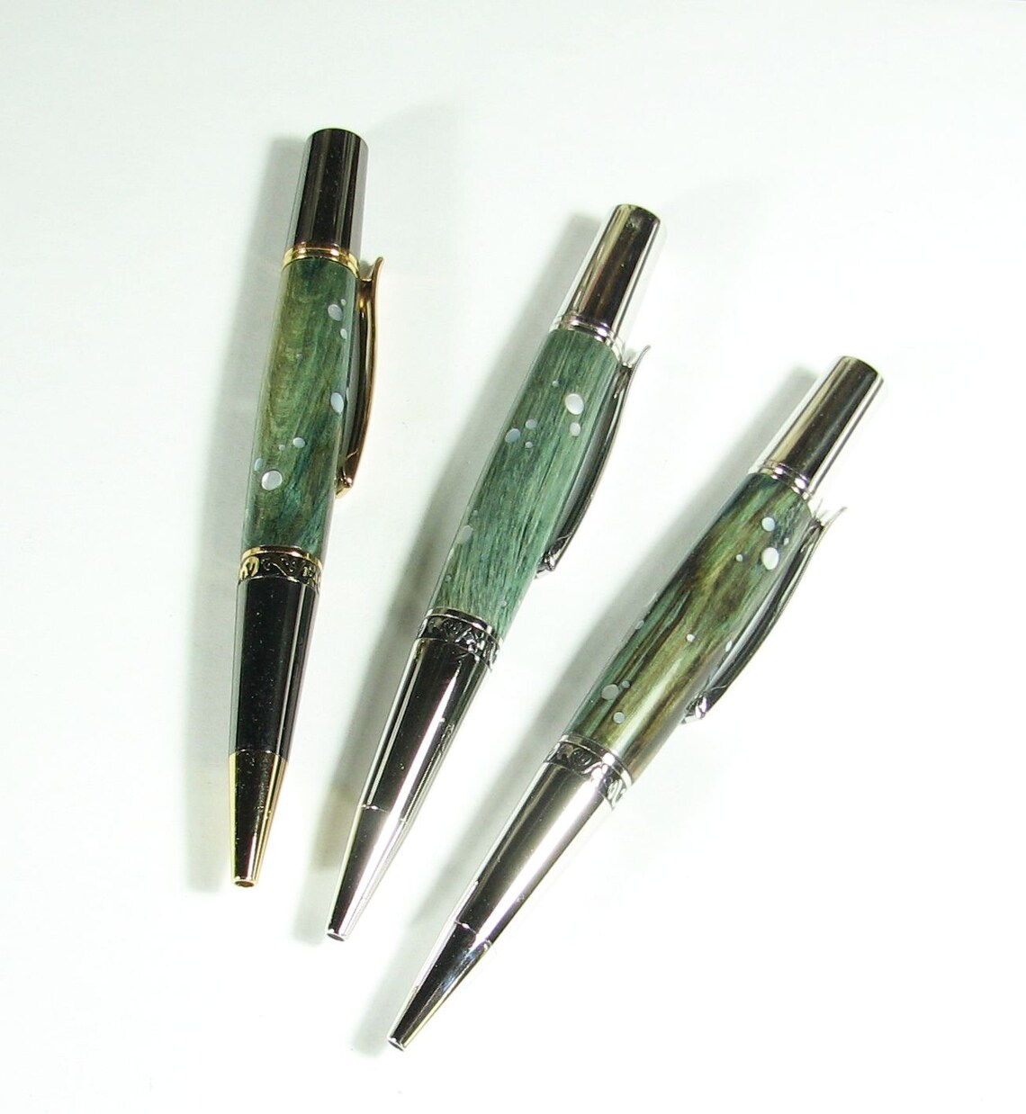 Ballpoint Pen or Rollerball in Rare Natural Blue Wood and Etsy