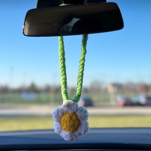 Daisy Crochet Car Hanging Charm