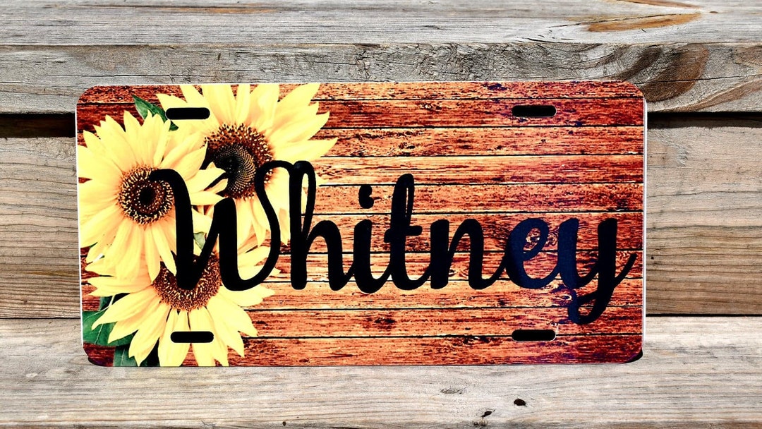 Personalized Sunflower License Plate - Etsy