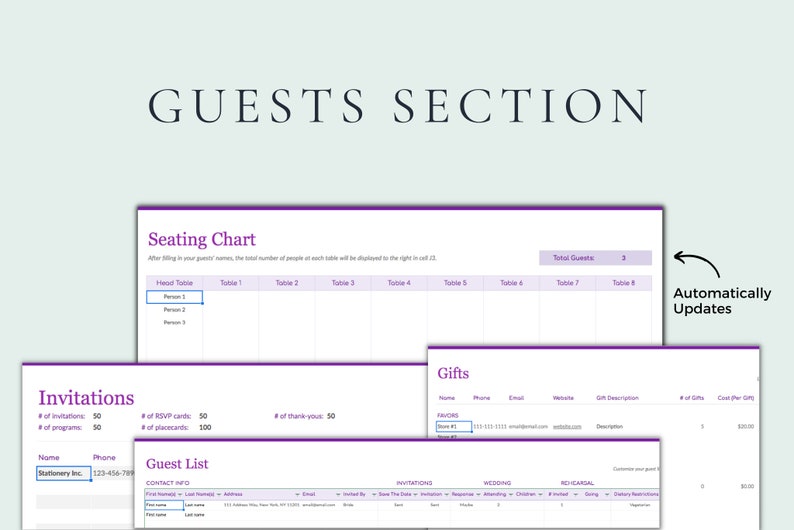 Event Planning Google Sheets Excel Template Event Planner Party Planner
