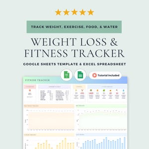 Abnehm- und Fitness-Tracker: Google Sheets & Excel-Arbeitsblatt mit Abnehm- und Fitnessplaner