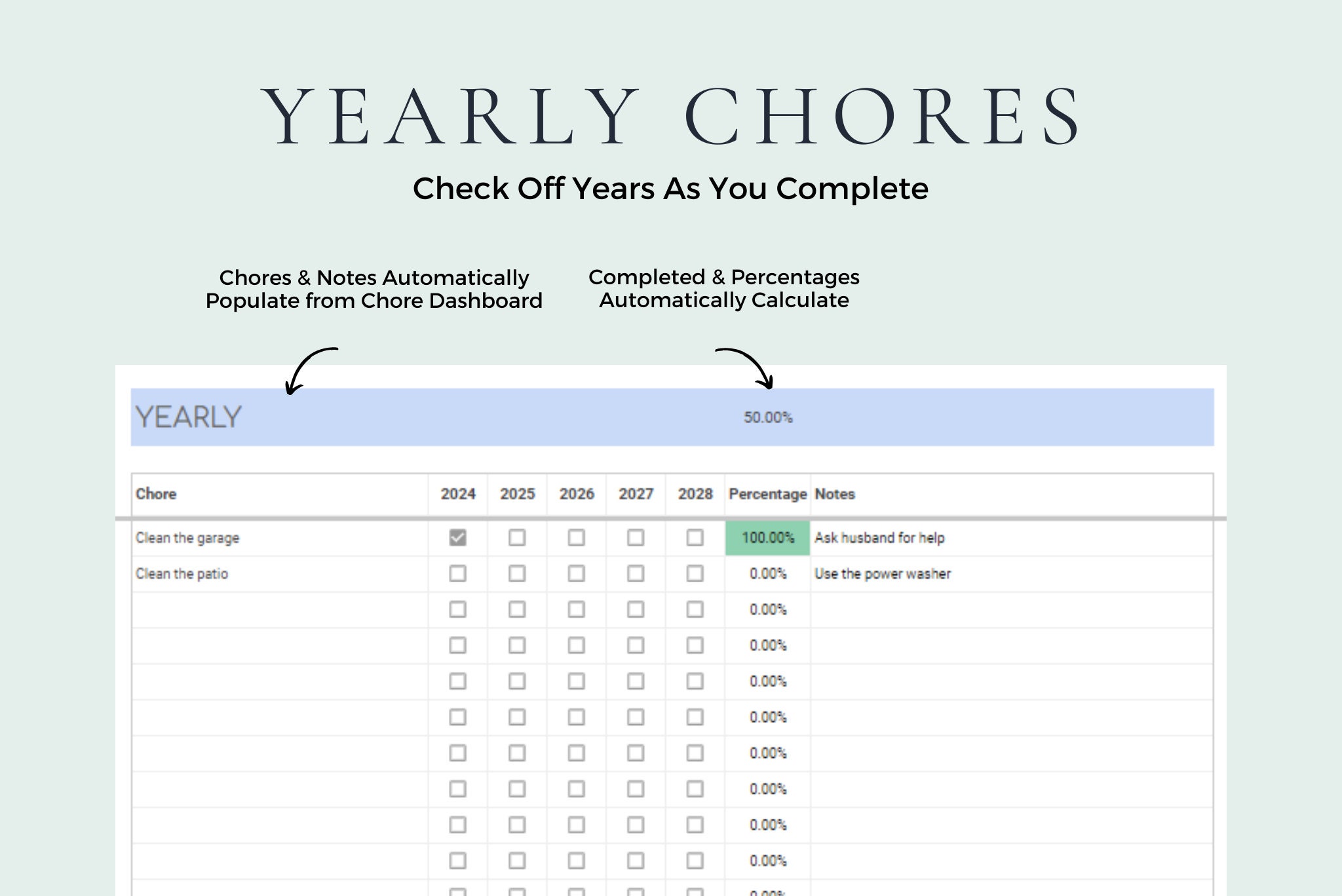 Cleaning Schedule Cleaning Planner Google Sheets Excel Spreadsheet ...