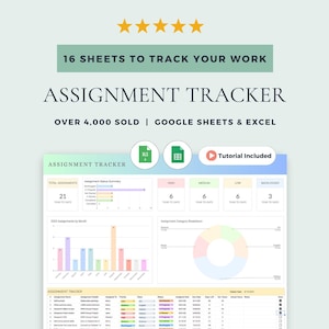 Assignment Tracker and Academic Planner: Google Sheets Template & Excel Spreadsheet