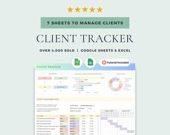 Client Tracker Google Sheets & Excel CRM with Invoice Template (Digital Download)