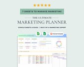 Marketing Planner with Campaign Tracker, Content Calendar, and Podcast Planner: Google Sheets & Excel Template (Digital Download)