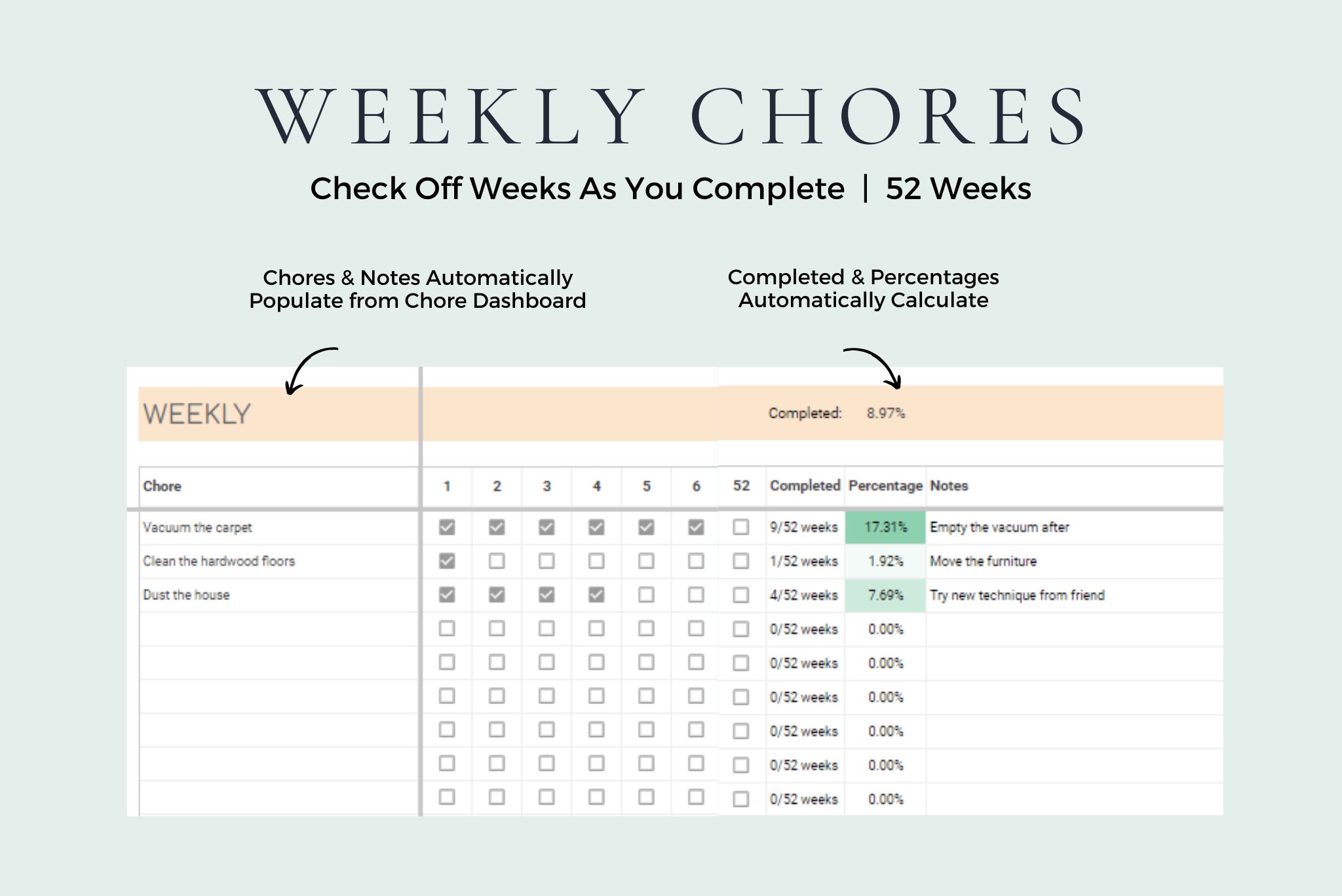 Cleaning Schedule Cleaning Planner Google Sheets Excel Spreadsheet ...