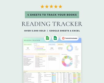 Reading Tracker and Book Tracker: Google Sheets Template & Excel Spreadsheet