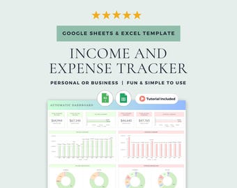 Income and Expense Tracker: Budget Spreadsheet for Google Sheets & Excel