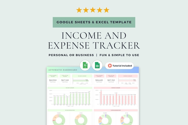 Income and Expense Tracker: Budget Spreadsheet for Google Sheets ...