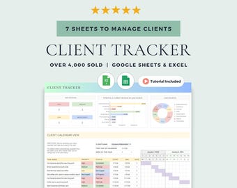 Seguimiento de clientes para Google Sheets y Excel CRM con plantilla de factura (descarga digital)