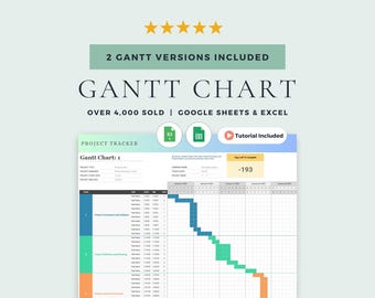 Gantt Chart, Project Timeline, and Project Management Tool: Google Sheets Template & Excel Spreadsheet