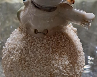 Vintage 1950 Semco Christmas Tree Girl Snowball Spaghetti Candelabra  bell 4.5 inch