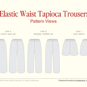 Elastic Waist Tapioca Trousers PDF Sewing Pattern: Beginner Friendly, Size Inclusive (0-34) image 10
