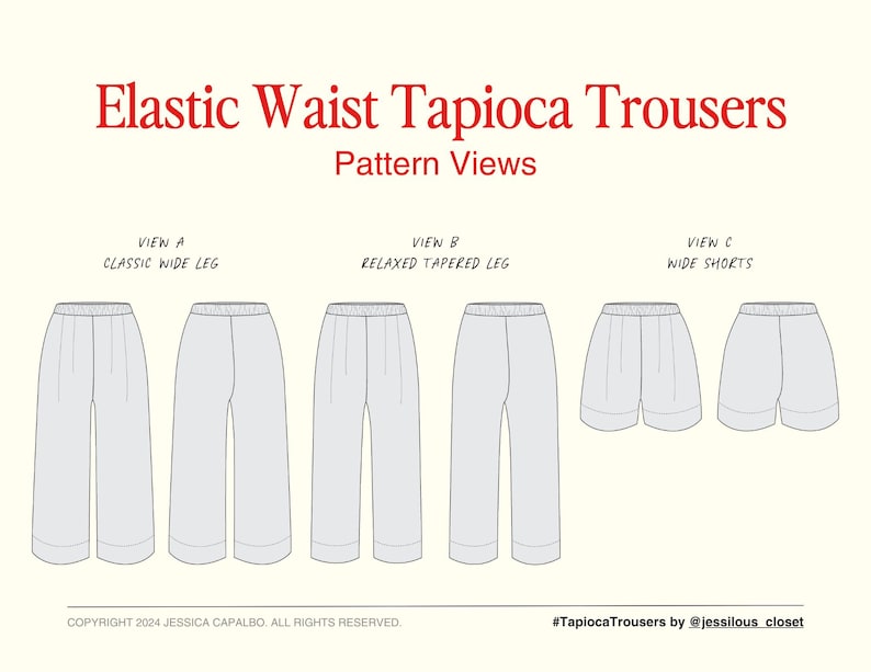 Elastic Waist Tapioca Trousers PDF Sewing Pattern: Beginner Friendly, Size Inclusive (0-34) image 10