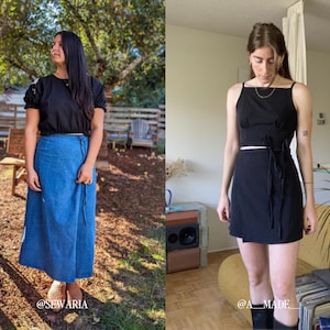Jill Wrap Skirt PDF Sewing Pattern, Size Inclusive 0-34, Beginner-Friendly Detailed Video Tutorial, Maxi Skirt, Mini Skirt, Wrap Around image 7