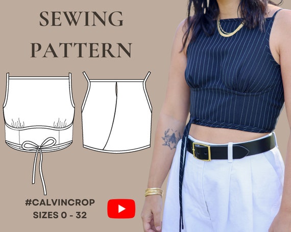 How to sew a simple corset crop top (for beginners) easy step by