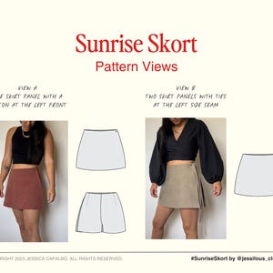 Sunrise Skort Sewing Pattern: Beginner-Friendly Wrap Skirt (PDF Pattern) Size Inclusive 0-34 image 8