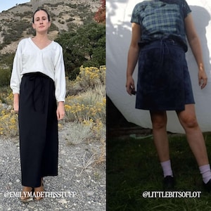 Jill Wrap Skirt PDF Sewing Pattern, Size Inclusive 0-34, Beginner-Friendly Detailed Video Tutorial, Maxi Skirt, Mini Skirt, Wrap Around image 6