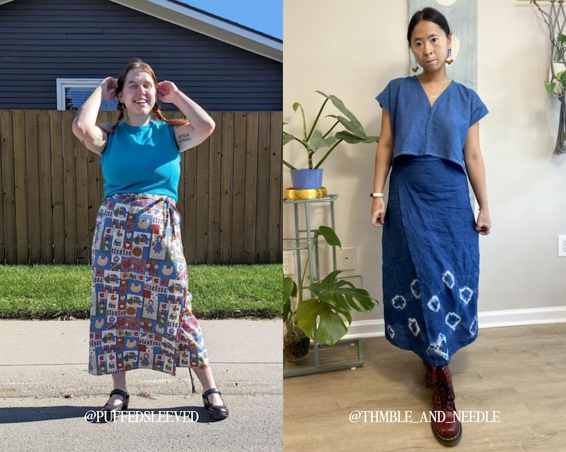 Jill Wrap Skirt PDF Sewing Pattern, Size Inclusive 0-34, Beginner-Friendly Detailed Video Tutorial, Maxi Skirt, Mini Skirt, Wrap Around image 9