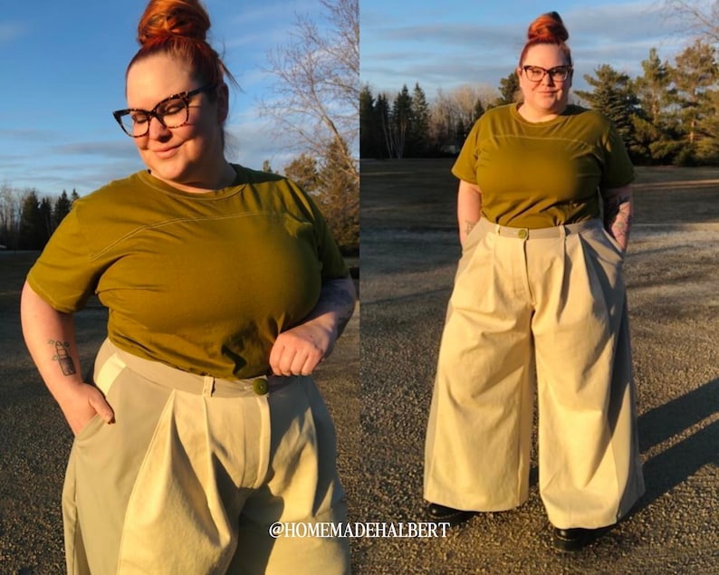 Tapioca Trousers PDF Pattern, Sizes 0-34, Beginner Sewing Pattern Video Tutorial, Wide Leg Pants, Pleated Trousers, Wide Leg Trousers image 6