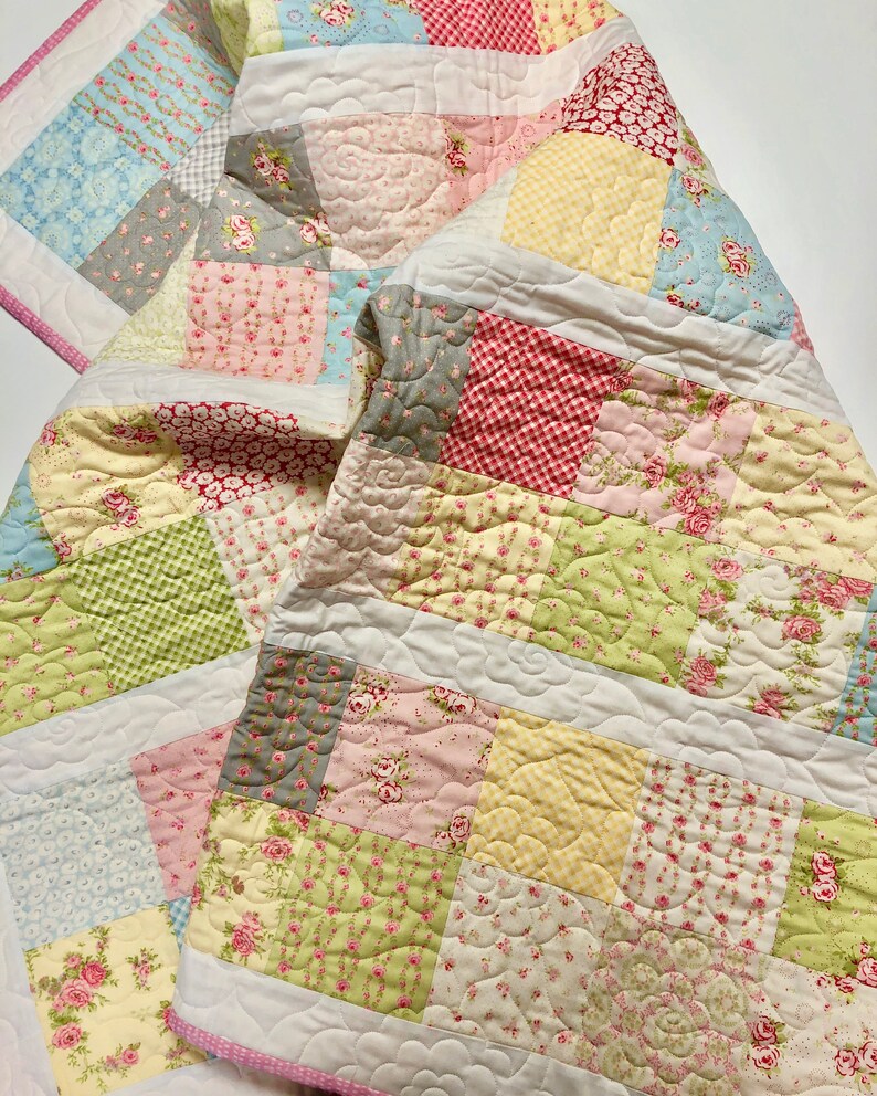 Modern Floral Quilt Baby Toddler Crib