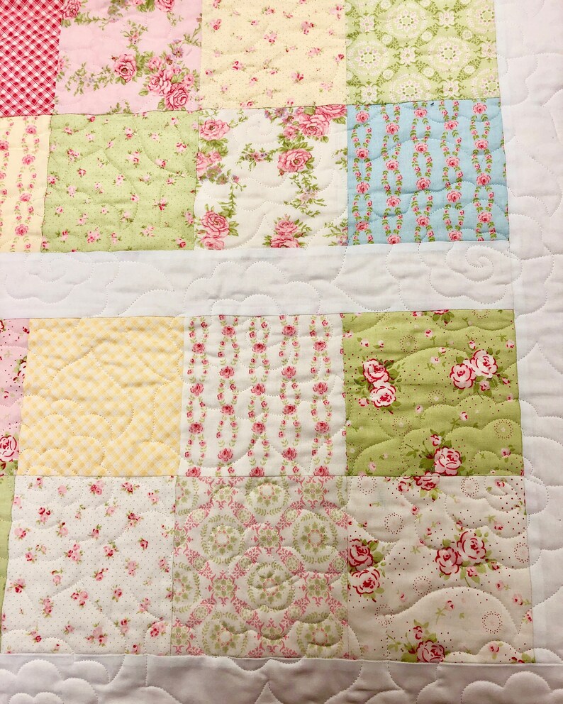 Modern Floral Quilt Baby Toddler Crib