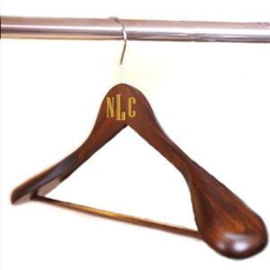 1 Engraved Monogrammed Suit Hanger With Color Fill - Business Suit or Heavy Coat Hanger Personalized