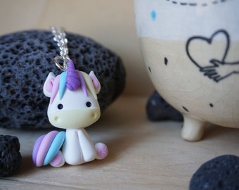 Polymer Clay Unicorn Necklace - Different colors available