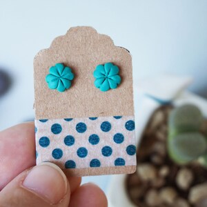 Fimo Four Leaf Clover stud earrings. Lucky earrings image 3