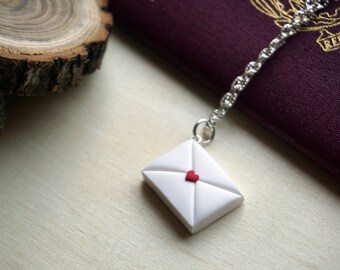 Fimo paper envelope necklace