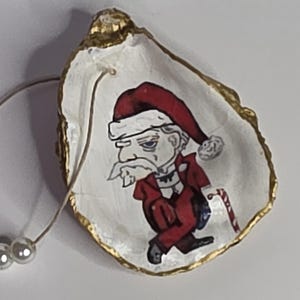 Colonel Reb - Oyster Shell Ornament - REAL Oyster from Florida - Christmas  - Gulf Coast - Gift - Coastal Decor - University of Mississippi
