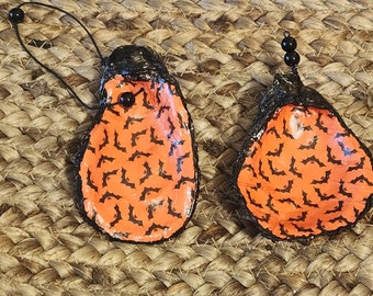 Oyster Shell Ornament - Halloween - Bats