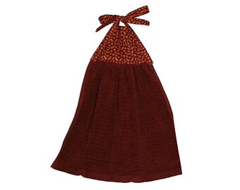 Decoración del hogar de otoño, marrón naranja granate, toalla de hoja, toalla de mano de óxido, toalla de atado, toalla superior cosida, toalla colgante, regalo de anfitriona, decoración navideña