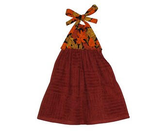 Toalla de mano de otoño, Toalla de cocina oxidada, Toalla de mano colgante, Hojas de caída, Decoración de Acción de Gracias, Corbata en la toalla, Toalla stay put, Toalla de la puerta del horno
