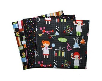 Regalo de ciencia para niñas, regalo de científicas, bolsas para refrigerios para niños, bolsas plegables, regreso a clases, bolsas ecológicas para refrigerios, almacenamiento de alimentos para viajes, bolsas de tela para refrigerios