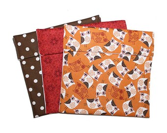 Regalo para niños Búho, Bolsas de bocadillos reutilizables, Bolsas de bocadillos, Bolsas para sándwiches, Regalo para el bosque, Bolsas para búhos, Bolsas para bocadillos de viaje, Eco Home, Regreso a la escuela