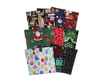 Bolsas para bocadillos navideños, juego de bolsas para sándwiches, cero residuos, bolsitas para bocadillos, bolsitas medianas, bolsas ecológicas para bocadillos, regreso a clases, regalo para maestros, mochila escolar para niños