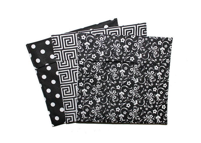Square Bags Teacher Gift Back to School Black White Bag Easy Open Bags Coworker Gift Fold Top Baggies Snack Baggie Set Sandwich Bags