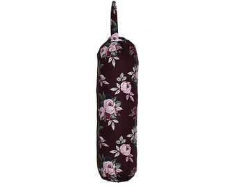 Soporte de bolsa de Borgoña, estampado de rosas, soporte de bolsa colgante, almacenamiento de bolsa, soporte de bolsa grande, dispensador de bolsa, almacenamiento de armario, regalo del Día de la Madre