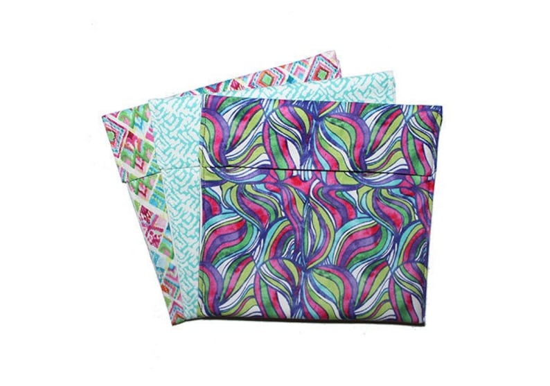 Cloth Snack Bags Reusable Snack Bag Sandwich Baggies Blue Etsy