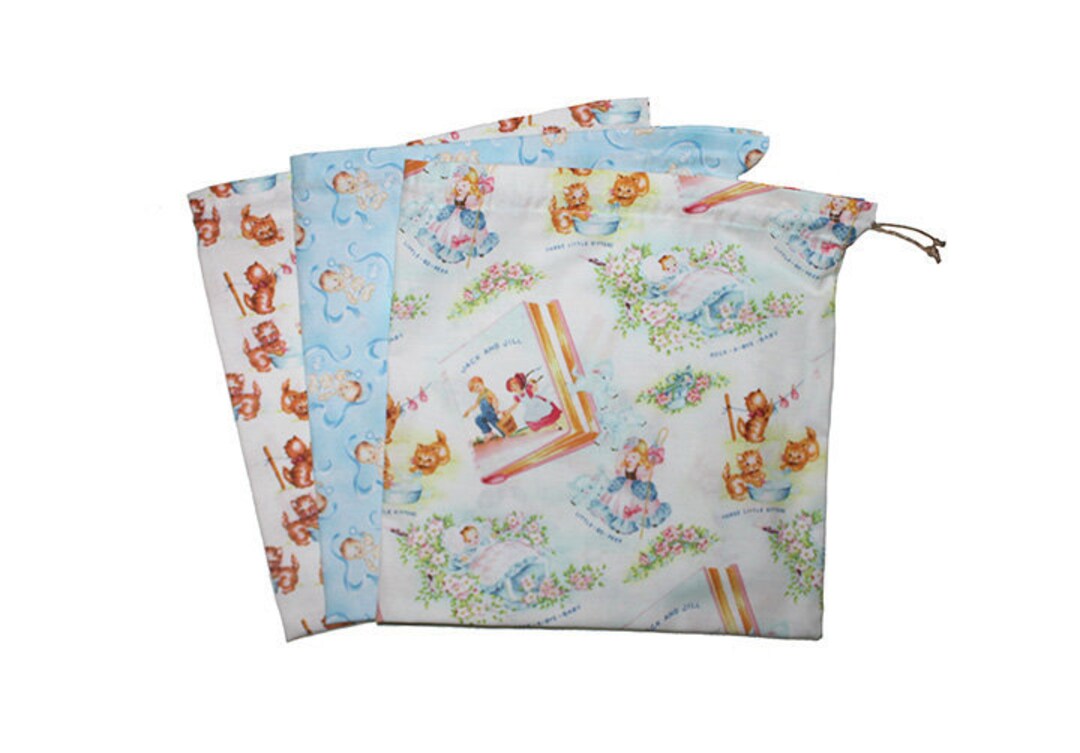 Vintage Theme Bags, Nursery Rhyme Gift, Baby Shower Bags, Baby Favor