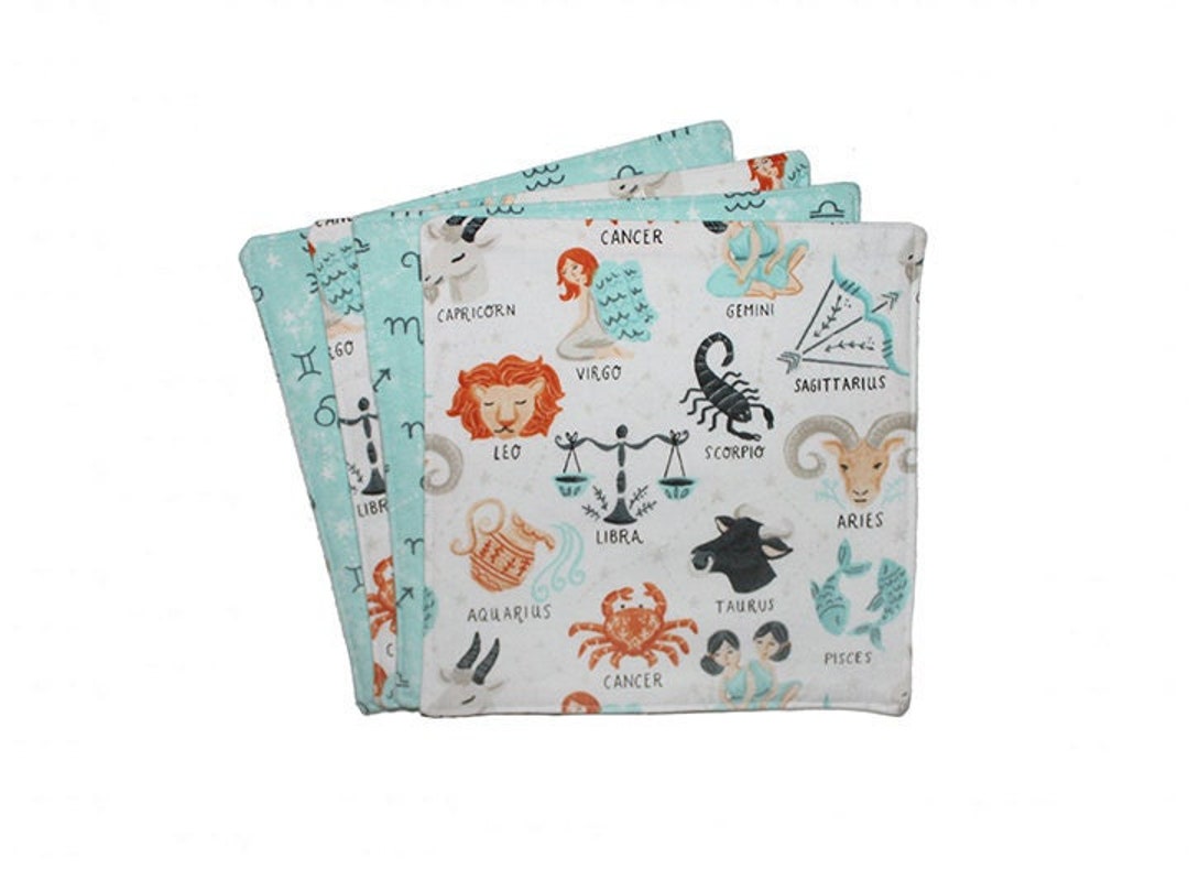 Astrology Gift, Cloth Napkins, Zodiac Signs, Flannel Wipes