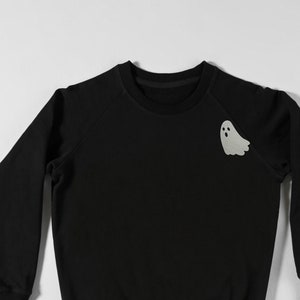 Embroidered Cute Ghost Sweatshirt, Fall Sweatshirt, Halloween Crewneck Sweatshirt, Ghost Sweatshirt, Trendy Fall Sweatshirt