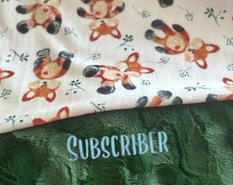Fox Minky Blanket, Unisex Gift Personalized Minky Baby Blanket With Name, Fox Name Blanket, Woodland blanket, Woodland Theme Minky blanket